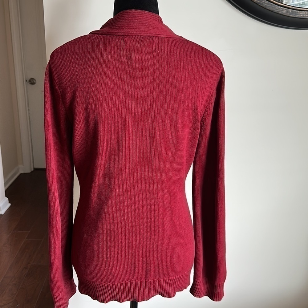 GEOFFREY Beene Sport Maroon Burgundy V-neck Sweater - Picture 5 of 10